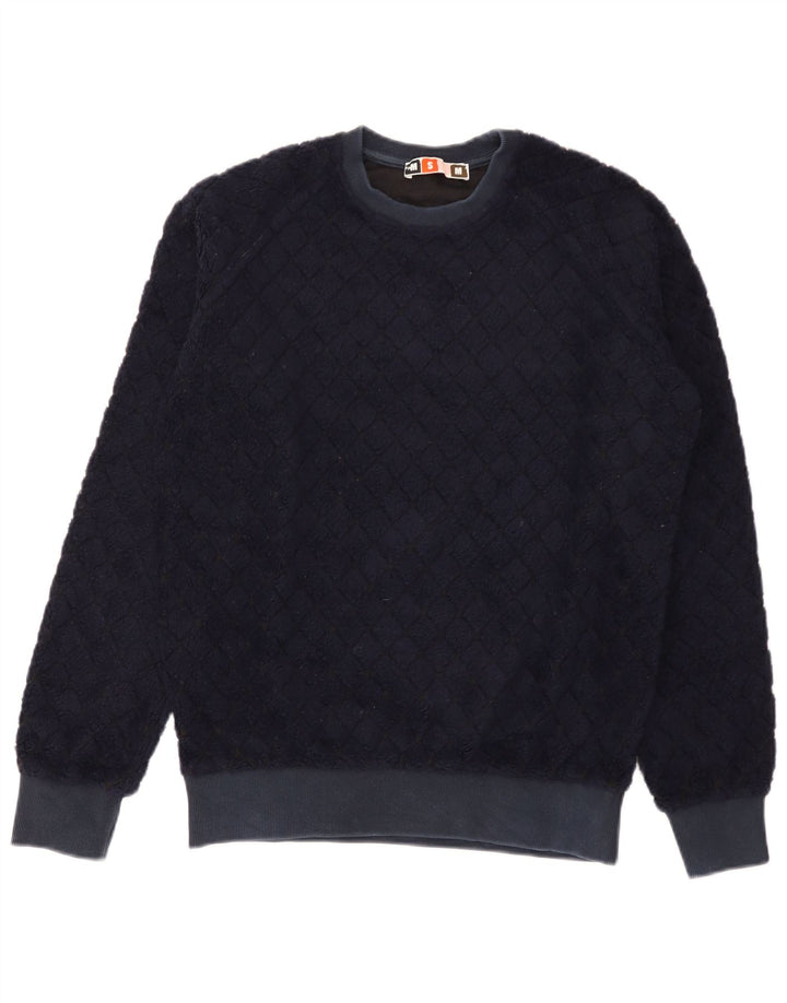 MSGM Felpa da uomo maglione piccolo blu navy a rombi/lana diamante