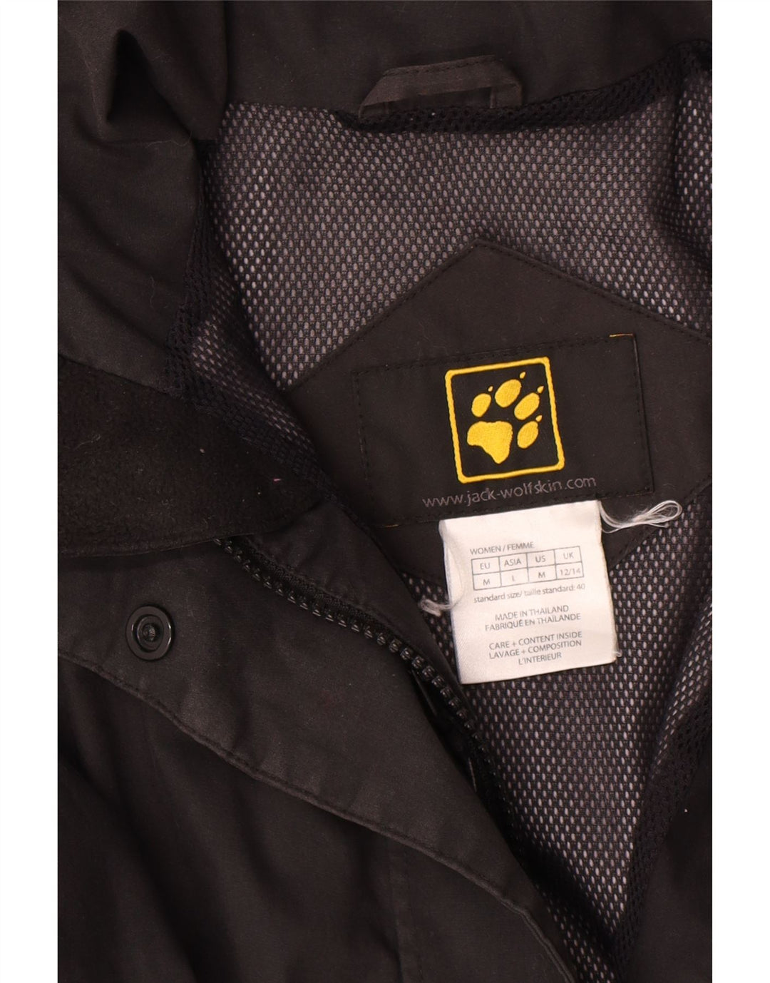 Giacca antipioggia da donna Jack Wolfskin UK 12/14 poliestere nero medio