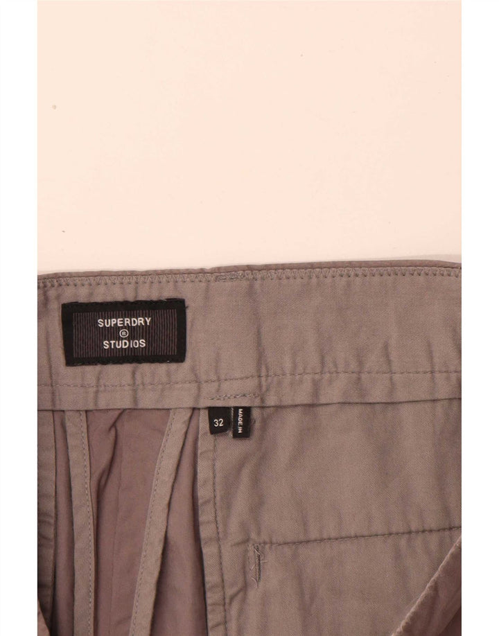 Pantaloncini chino regolari da uomo Superdry W32 grande cotone marrone