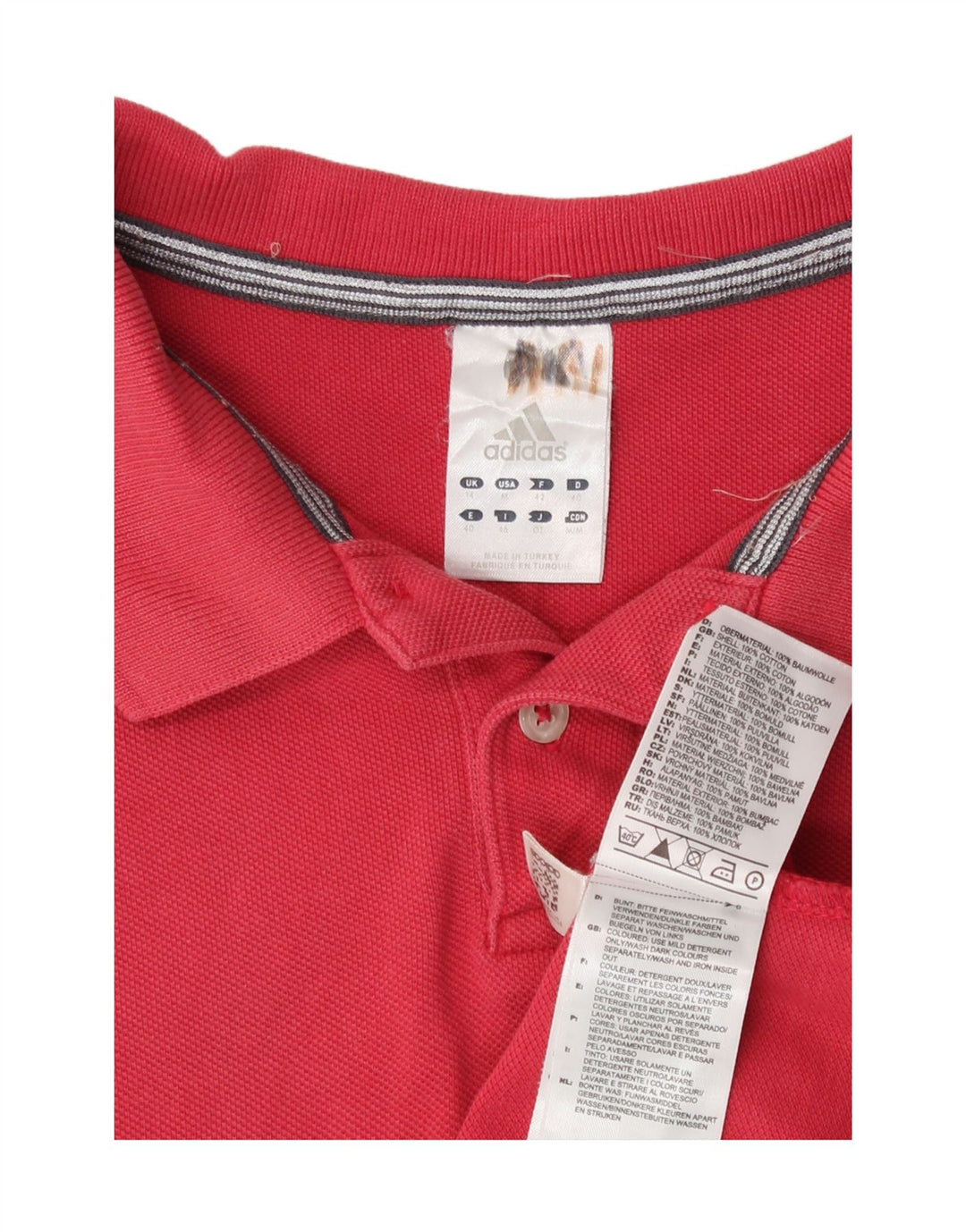 Polo da donna Adidas UK 14 cotone rosso medio
