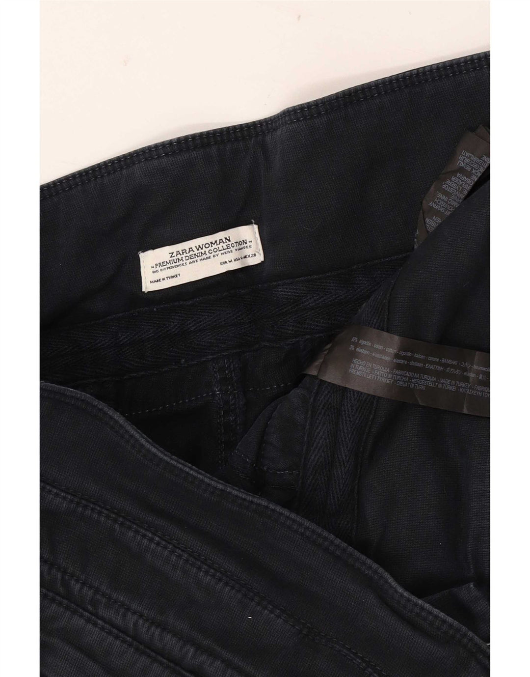 Pantaloni corti cargo da donna Zara medi W28 L25 cotone blu navy