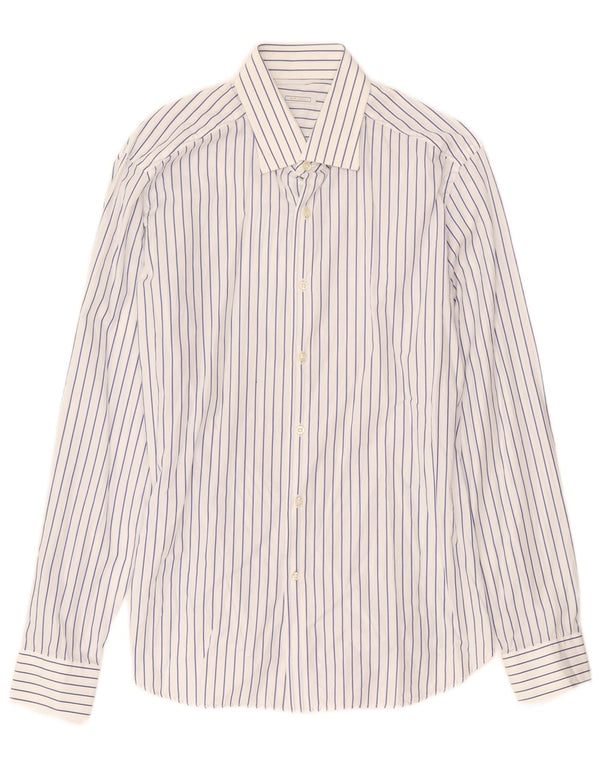 Camicia da uomo GIANFRANCO FERRE taglia 42 16 1/2 grande cotone a righe blu