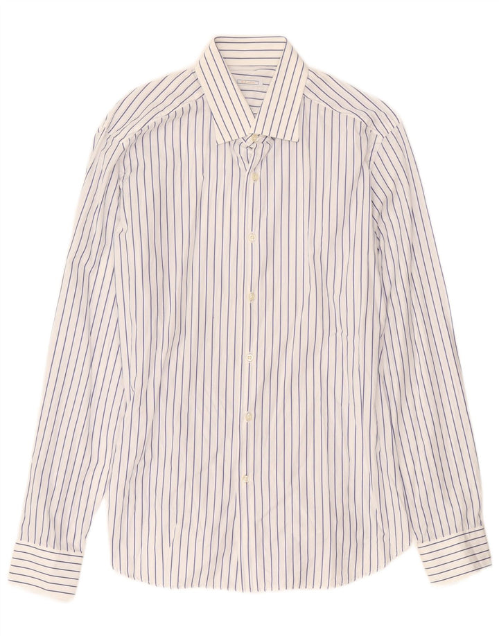 Camicia da uomo GIANFRANCO FERRE taglia 42 16 1/2 grande cotone a righe blu