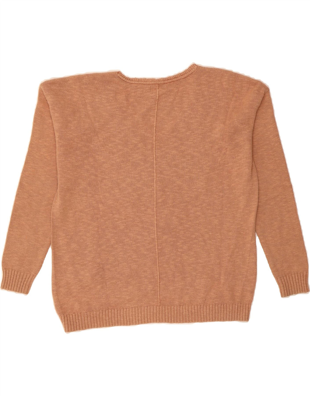 FAT FACE Womens Oversized V-Neck Jumper Sweater UK 10 Small Brown Cotton Vintage Fat Face and Second-Hand Fat Face from Messina Hembry 