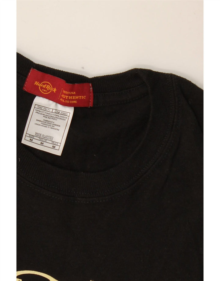 HARD ROCK CAFE T-shirt grafica da uomo di Parigi, cotone medio nero