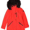 Giacca Parka con cappuccio da donna Calvin Klein UK 10 Small Rosso Poliestere