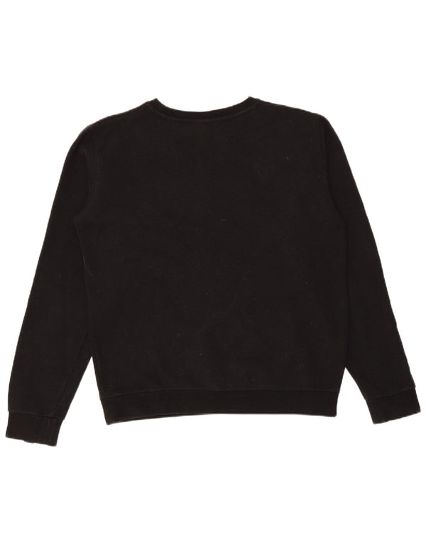 Felpa oversize con grafica da donna Ellesse, maglione UK 8, piccolo cotone nero
