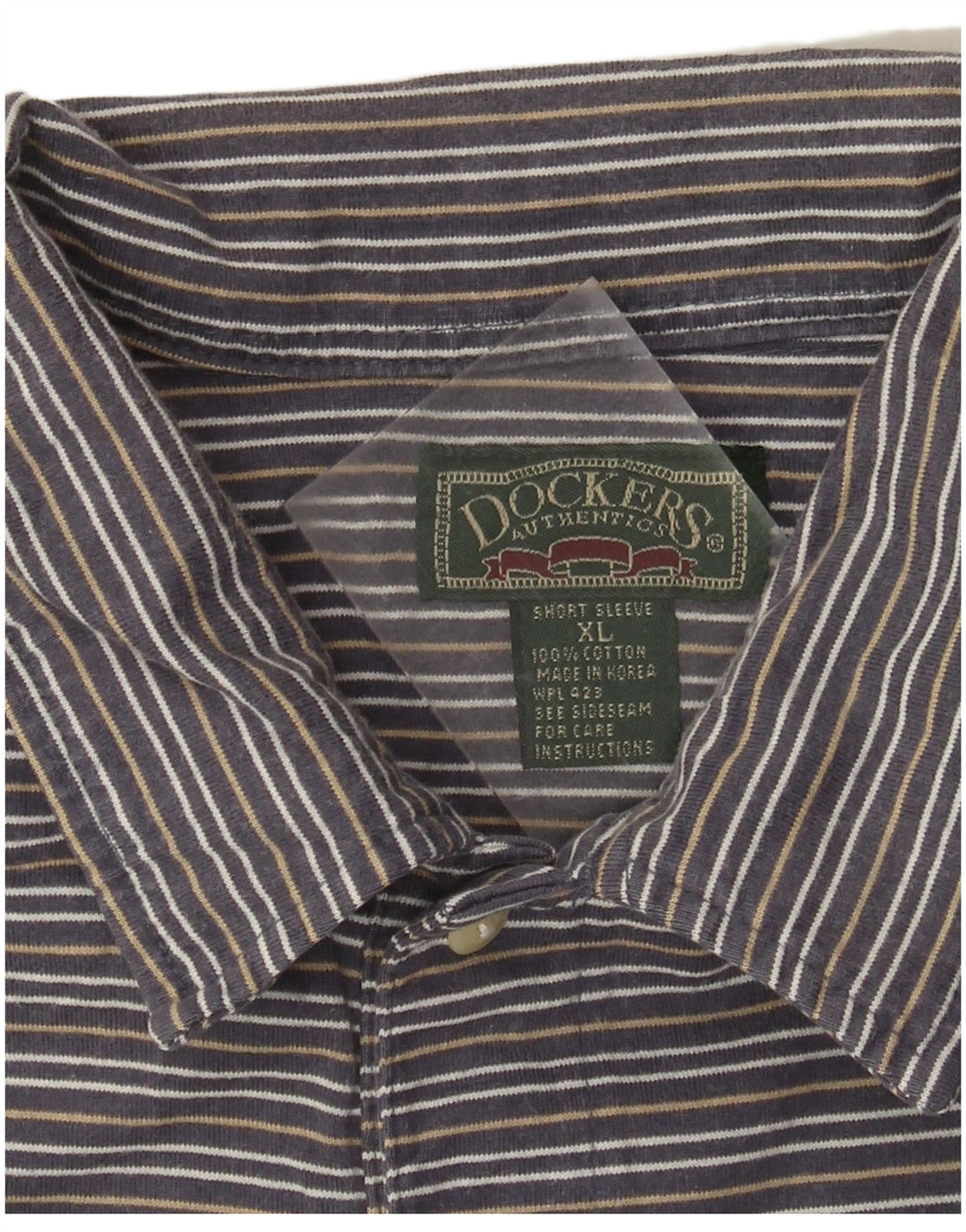 Polo da uomo Dockers XL in cotone a righe grigie