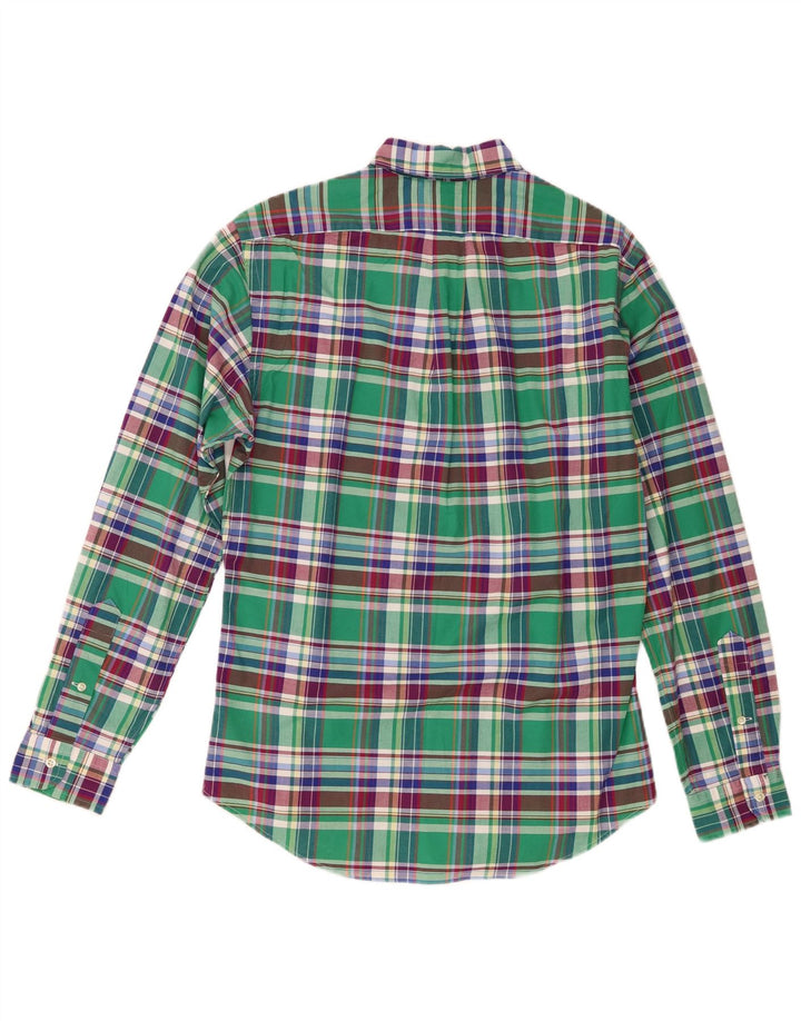 Camicia slim fit da uomo Ralph Lauren in cotone a quadri verde medio