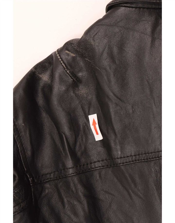 Giubbotto bomber in pelle da uomo selezionato UK 40 grande nero