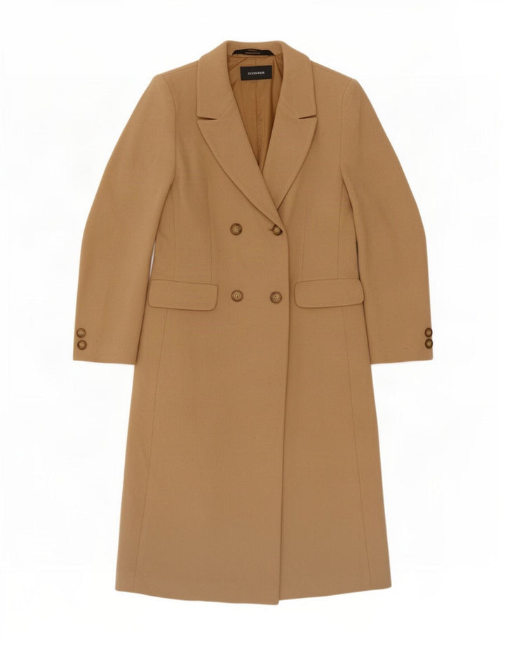 Cappotto doppiopetto da donna Marks & Spencer UK 10 Small Beige New Wool