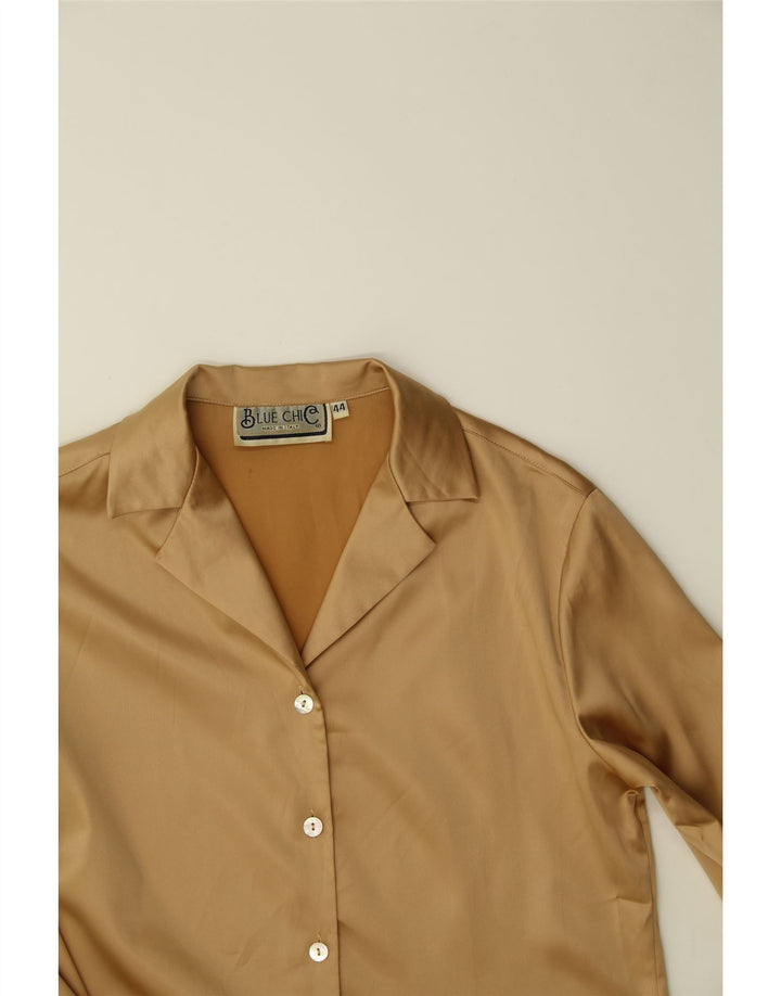 VINTAGE Womens Shirt Blouse IT 44 Medium Brown Polyester Vintage Vintage and Second-Hand Vintage from Messina Hembry 