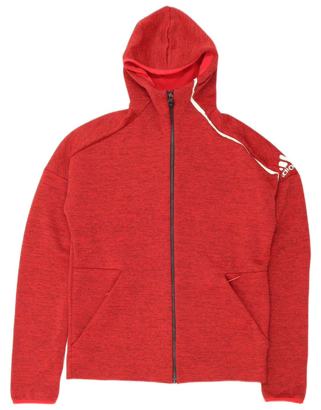 Giacca da ginnastica da uomo Adidas, giacca in poliestere chiazzato rosso medio