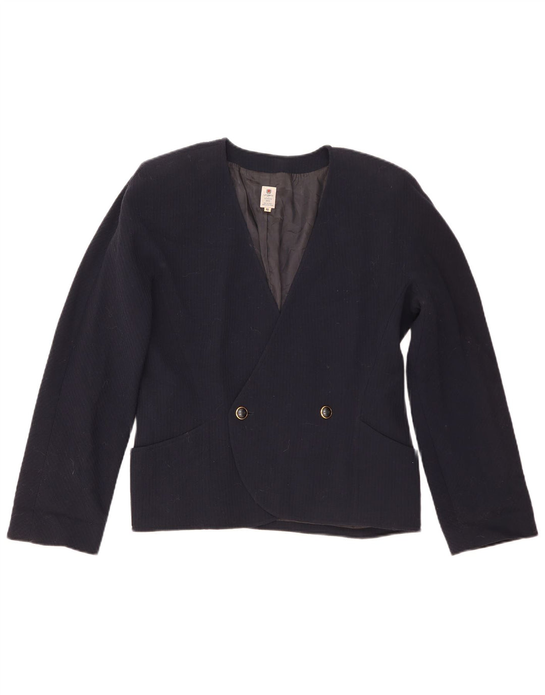 Giacca Blazer Doppiopetto Donna Ungaro IT 48 XL Blu Navy Lana