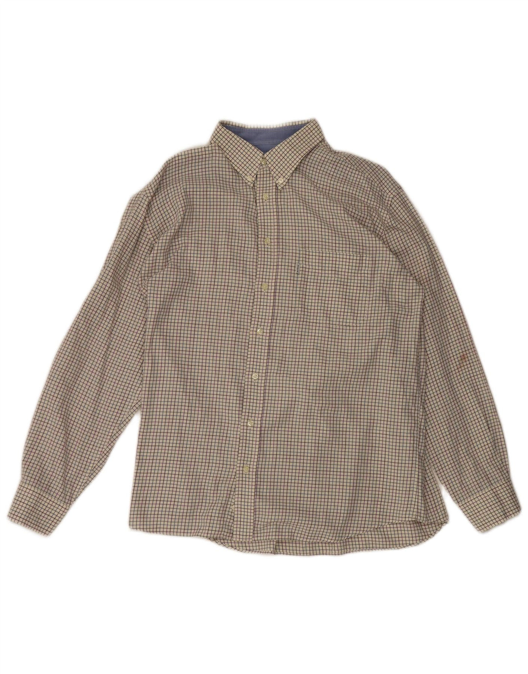 Camicia da uomo Barbour XL in cotone a quadri bianco sporco