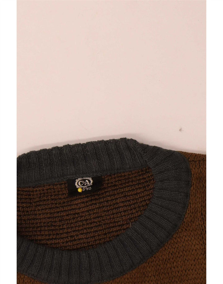 Maglione girocollo da uomo C&A EU 48/50 Colorblock marrone medio