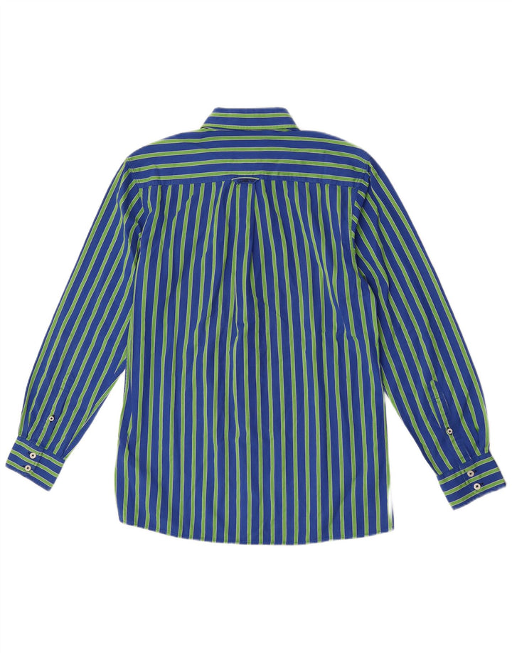 Crew Clothing Camicia da uomo su misura in cotone gessato blu medio