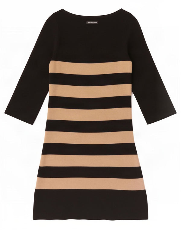 Abito maglione da donna con maniche a 3/4 Monsoon UK 12 Acrilico a righe nere medie