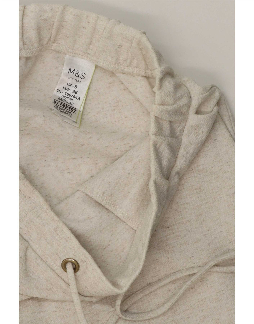 Pantaloni da tuta da donna Marks & Spencer UK 8 piccoli beige screziati