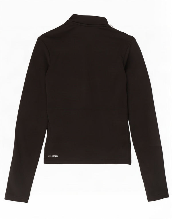 Top della tuta da ginnastica Adidas Aeroready con zip e collo da donna UK 4/6 XS Nera