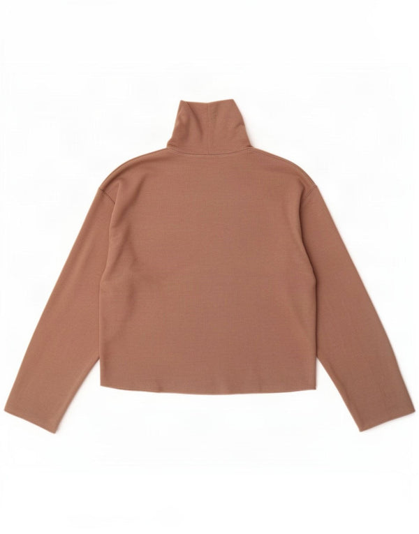 Top corto da donna Zara a maniche lunghe UK 16 cotone beige medio