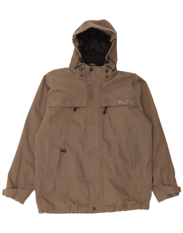 Giacca a vento con cappuccio da uomo Jack Wolfskin UK 40 Large Marrone Poliestere