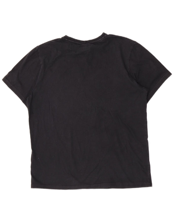 T-shirt grafica da donna Ellesse Top UK 14 grande cotone nero