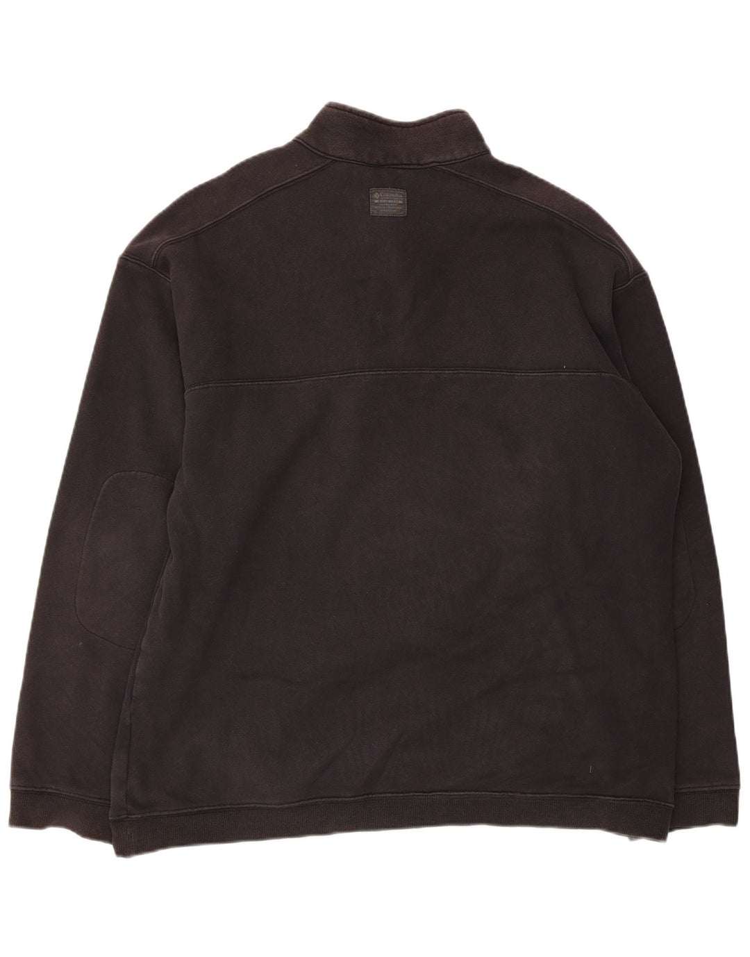 COLUMBIA Felpa da uomo con collo con zip, maglione grande, cotone nero