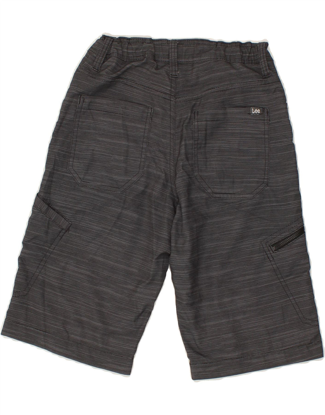LEE Boys Cargo Shorts 11-12 Years W26  Grey Pinstripe Polyester Vintage Lee and Second-Hand Lee from Messina Hembry 