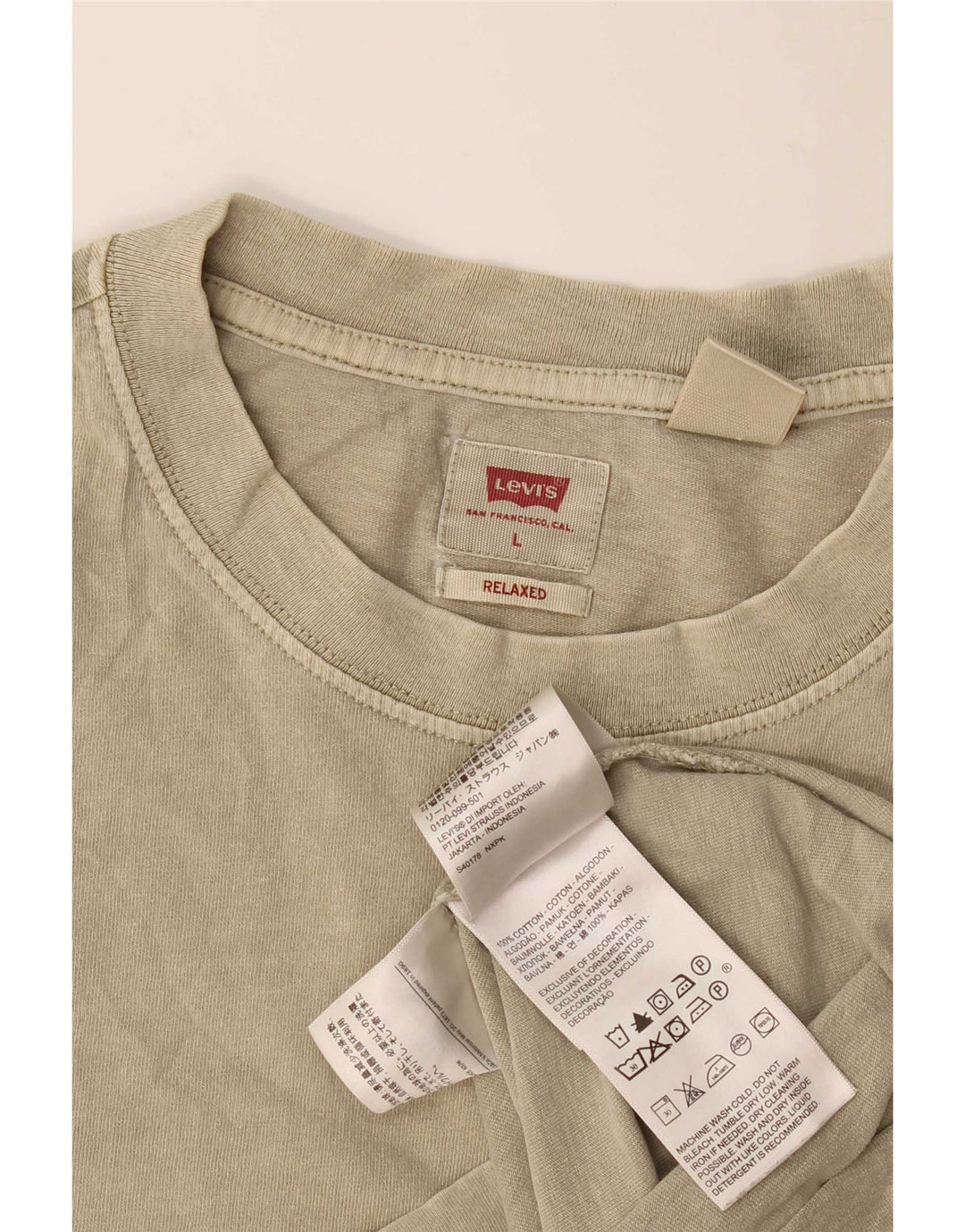 T-shirt rilassata da uomo Levi's Top grande in cotone kaki
