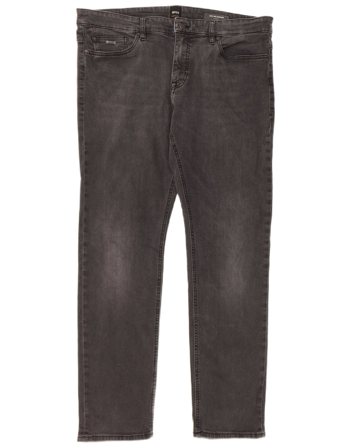 Jeans slim da uomo Delaware Hugo Boss W38 L34 cotone grigio
