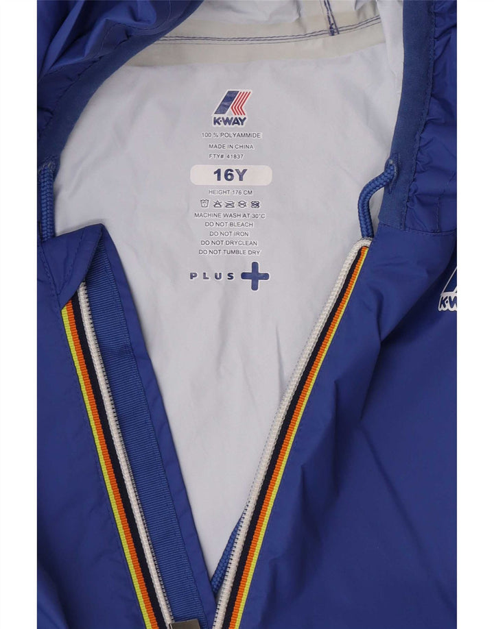 Giacca antipioggia con cappuccio K-Way Bambino 15-16 anni Blu in poliammide