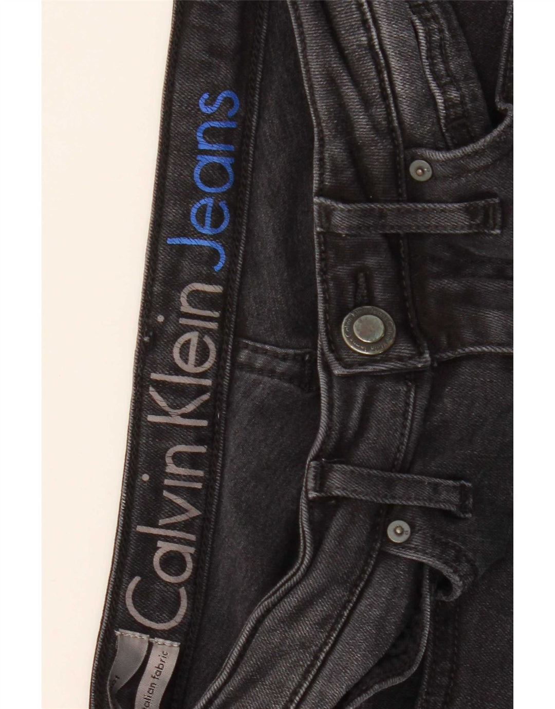 Jeans bootcut slim da donna Calvin Klein W28 L32 Lyocell nero