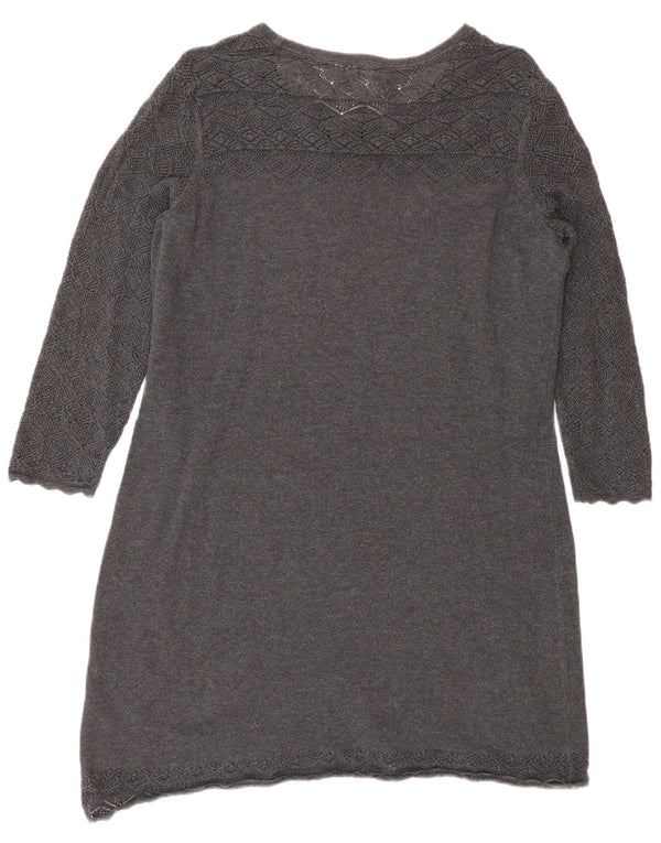 Abito maglione da donna con maniche a 3/4 Fat Face UK 14 Cotone grigio medio