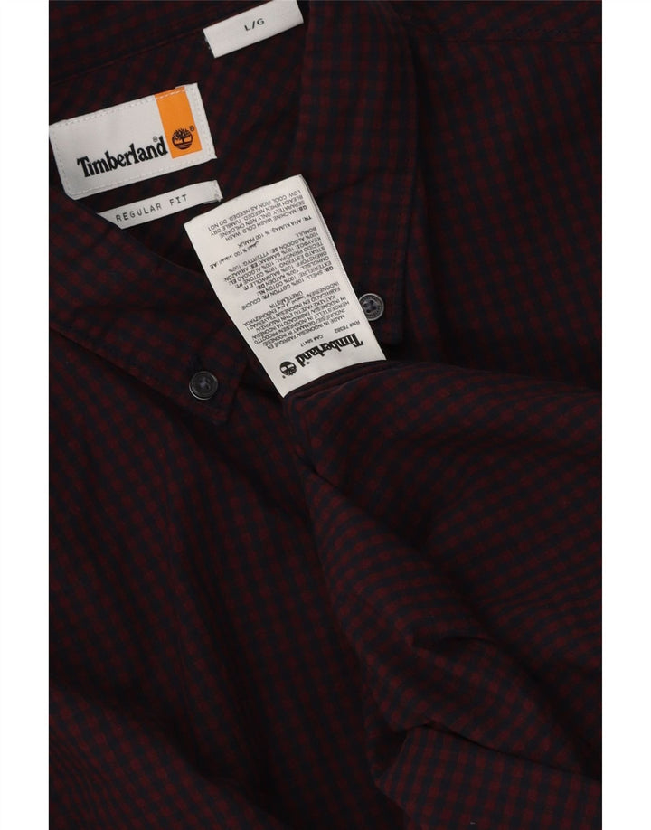 Camicia Timberland da uomo con vestibilità regolare, grande in cotone a quadretti bordeaux