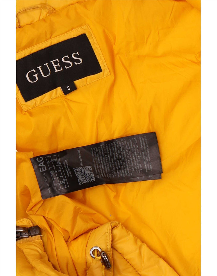 Guess Giacca imbottita con cappuccio da uomo UK 36 Small Nylon giallo