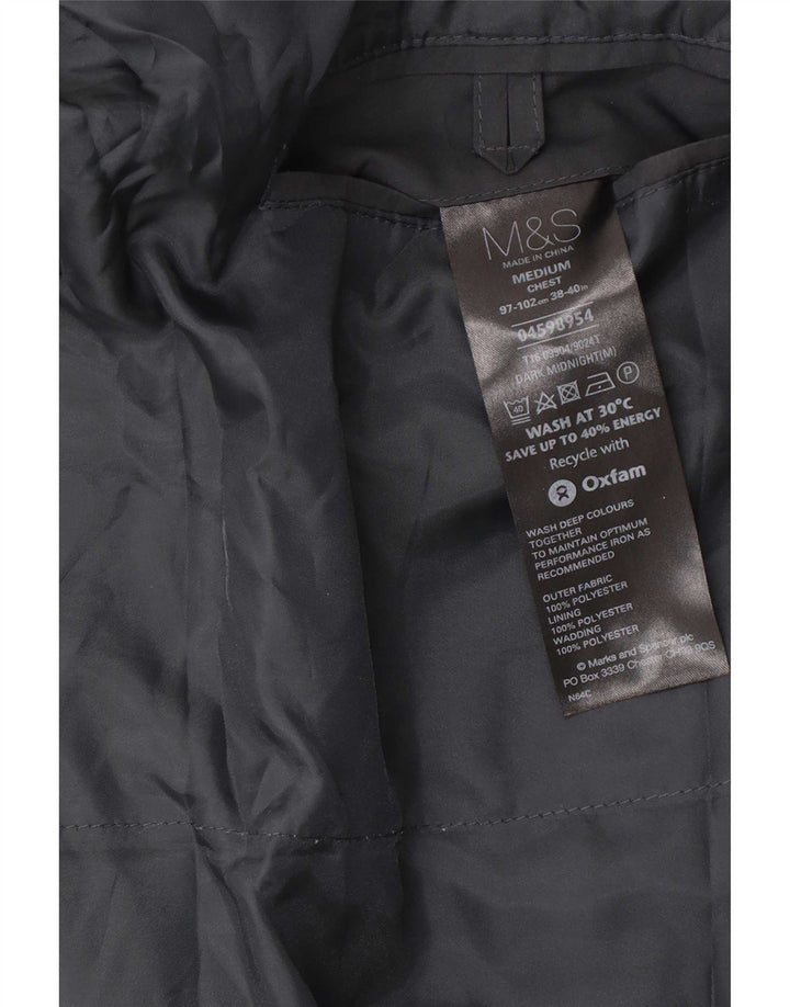 Trench da uomo Marks & Spencer UK 38/40 poliestere nero medio