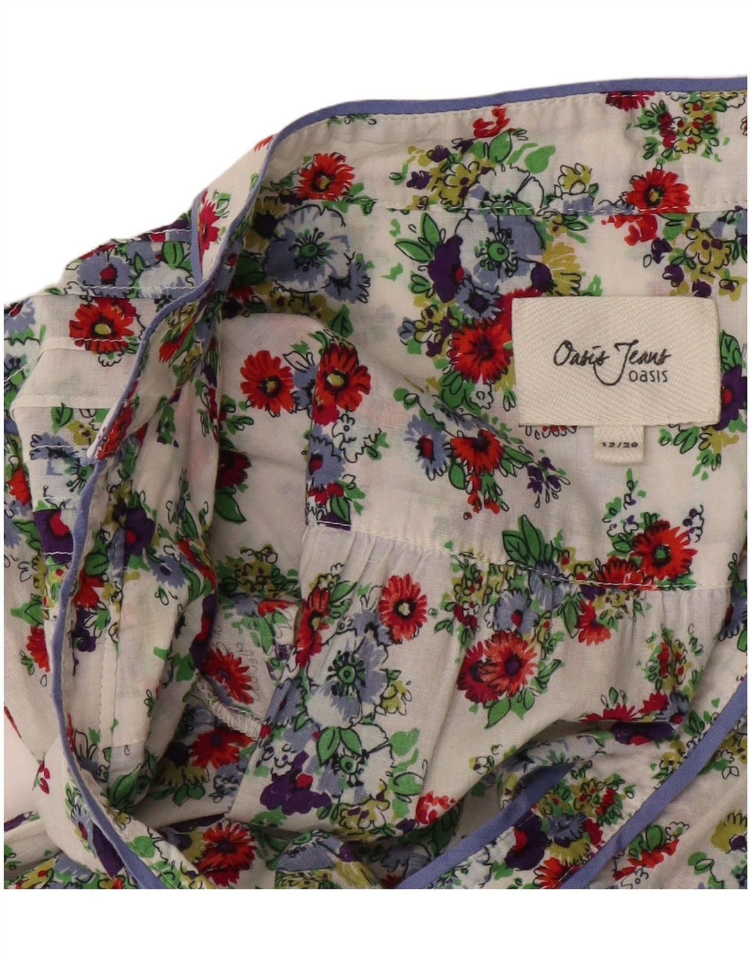 Abito a trapezio da donna Oasis UK 12 medio bianco floreale