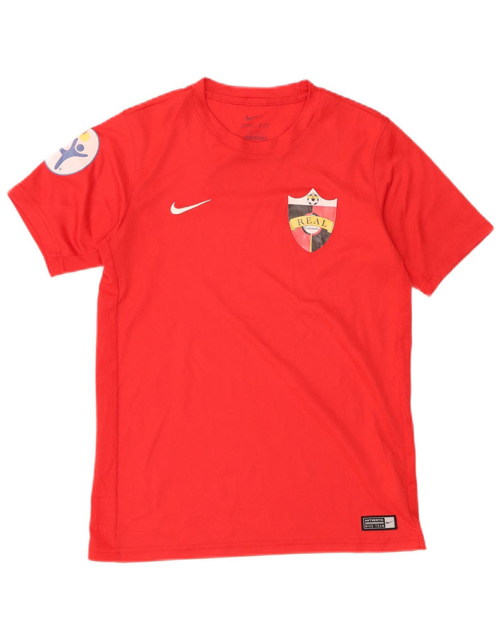 T-shirt grafica Nike da bambino Dri Fit Graphic 12-13 anni Large rossa in poliestere