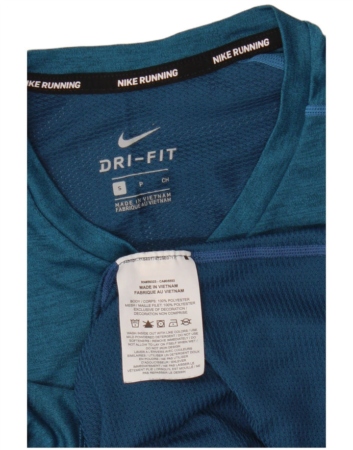 T-shirt Nike Dri Fit da uomo, piccola, in poliestere color block blu