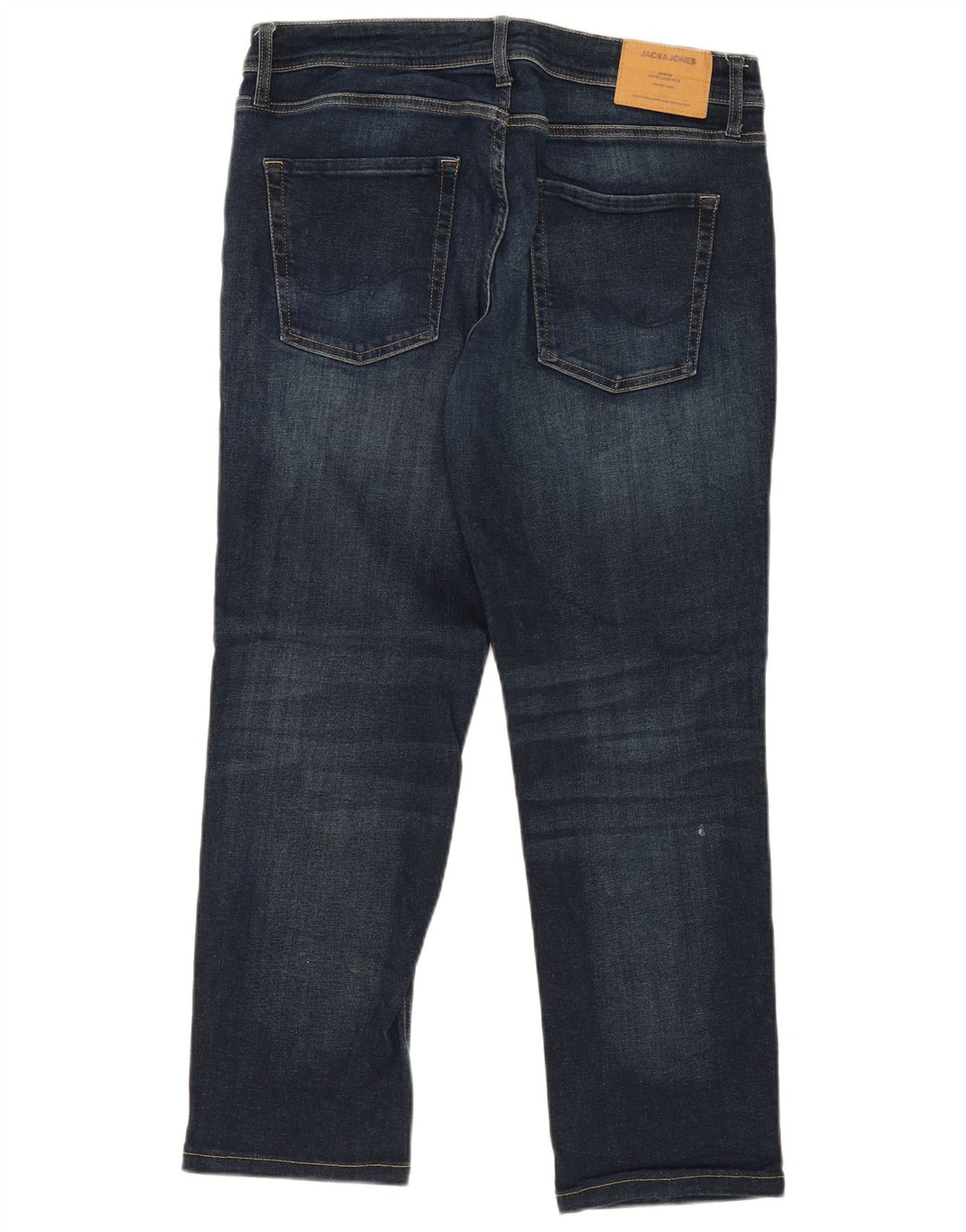 JACK & JONES Jeans dritti vestibilità regolare Clark da uomo W34 L27 cotone blu