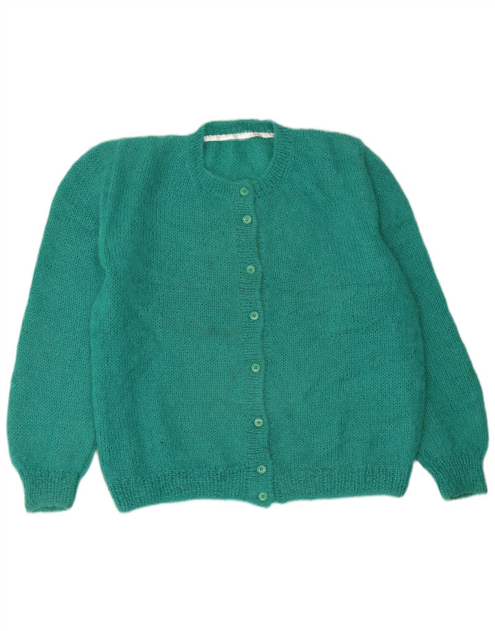 Maglione cardigan da donna VINTAGE UK 16 grande verde