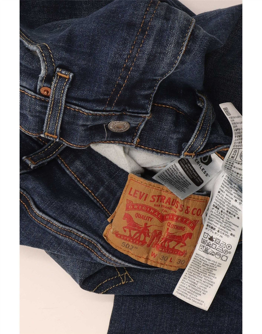 Levi's Uomo 502 Jeans affusolati W30 L30 Cotone blu