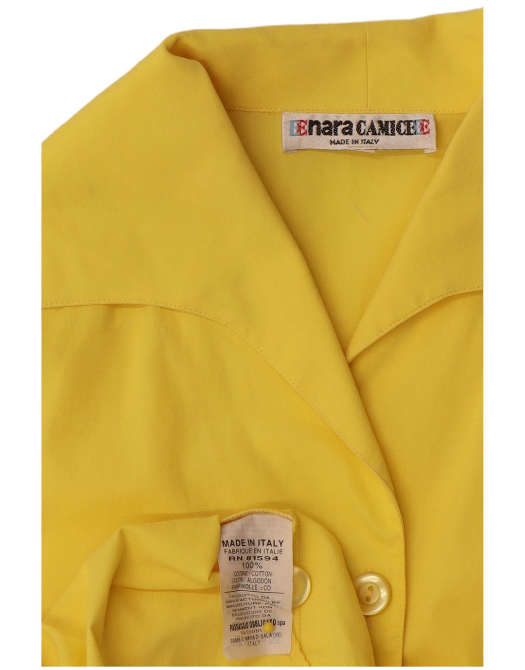 Enara Camice Camicetta da donna con cravatta frontale corta UK 12 Giallo medio