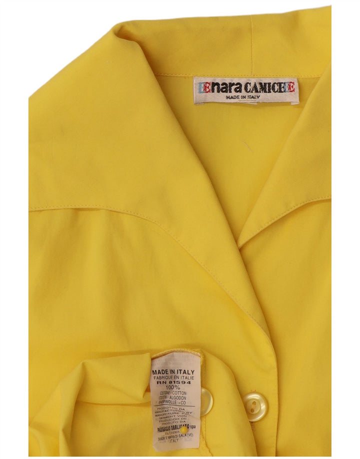 Enara Camice Camicetta da donna con cravatta frontale corta UK 12 Giallo medio