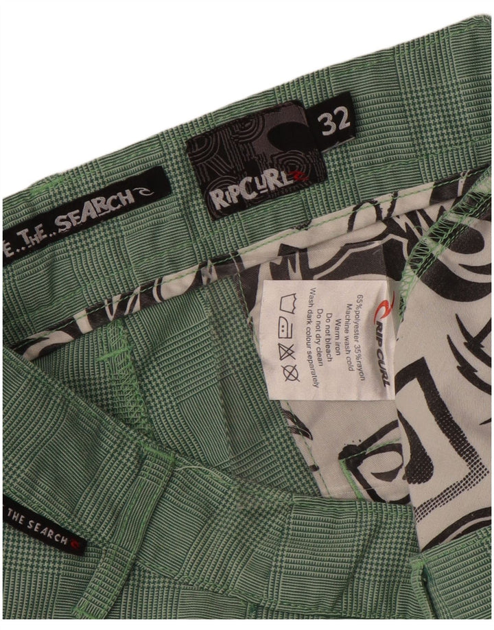 Pantaloncini cargo da uomo Rip Curl W32 Poliestere a quadri verde medio