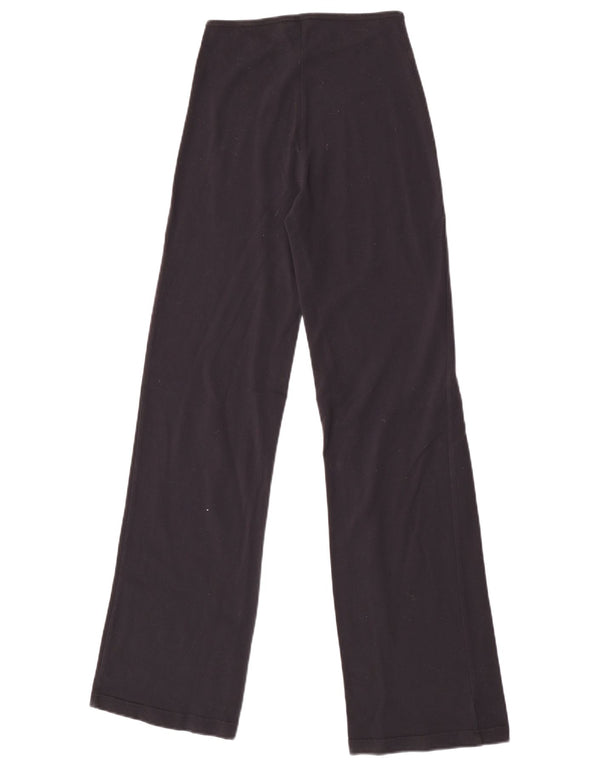 Pantaloni da tuta da donna Adidas a gamba larga UK 10 Small Nero Poliammide