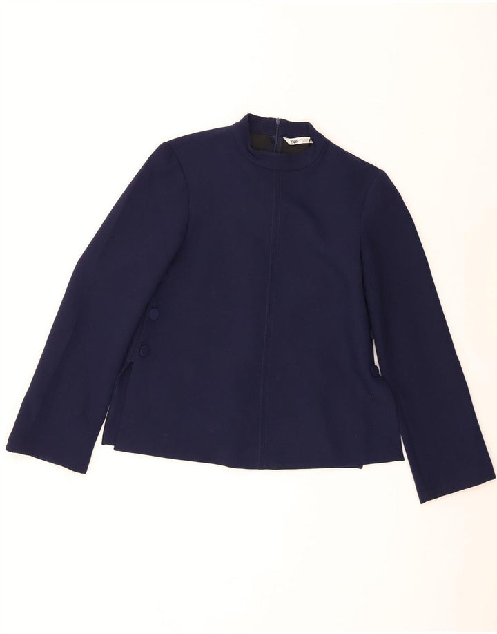 Camicetta a maniche lunghe da donna Zara UK 6 XS poliestere blu navy