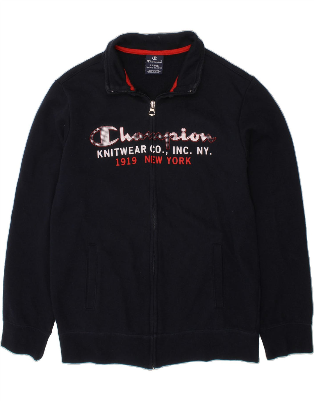 CHAMPION Boys Graphic Tracksuit Top Jacket 11-12 Years Large Navy Blue Vintage Champion and Second-Hand Champion from Messina Hembry 