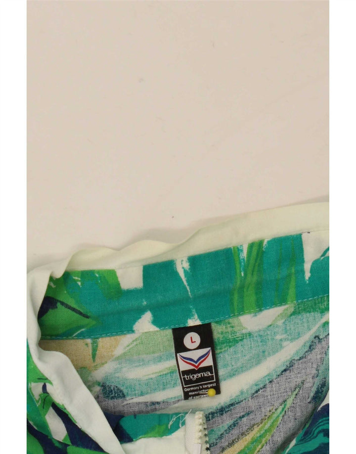 Giacca da ginnastica oversize da donna Trigema UK 16 grande verde floreale